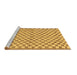 Sideview of Machine Washable Checkered Brown Modern Rug, wshabs79brn