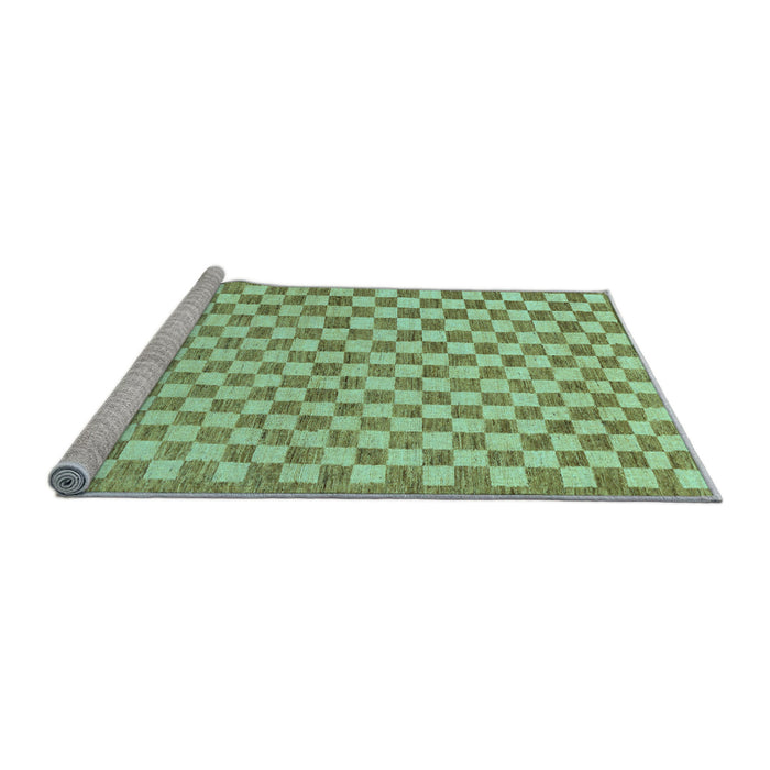 Sideview of Machine Washable Checkered Light Blue Modern Rug, wshabs79lblu