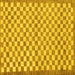 Square Machine Washable Checkered Yellow Modern Rug, wshabs79yw