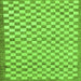 Square Machine Washable Checkered Green Modern Area Rugs, wshabs79grn