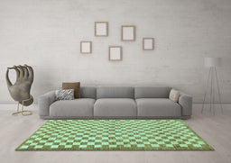 Machine Washable Checkered Light Blue Modern Rug in a Living Room, wshabs79lblu