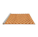 Sideview of Machine Washable Checkered Orange Modern Area Rugs, wshabs79org