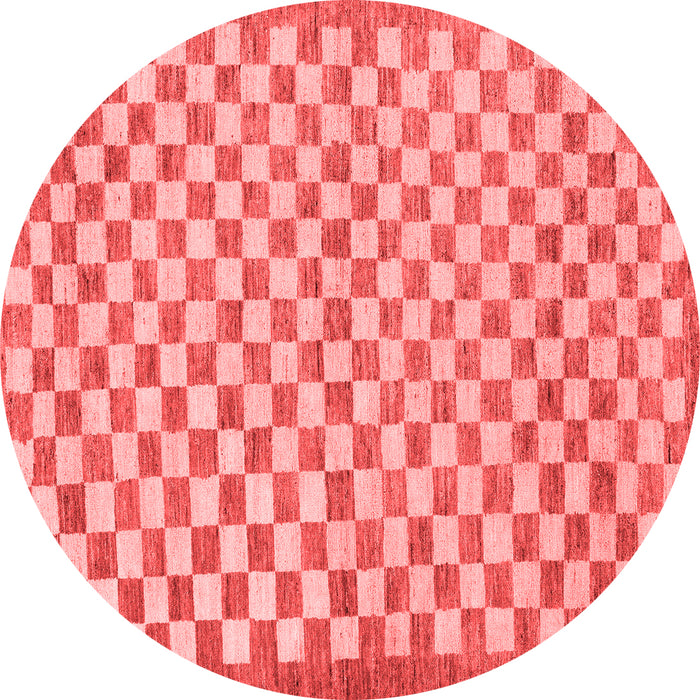 Machine Washable Checkered Red Modern Rug, wshabs79red