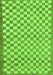 Machine Washable Checkered Green Modern Area Rugs, wshabs79grn