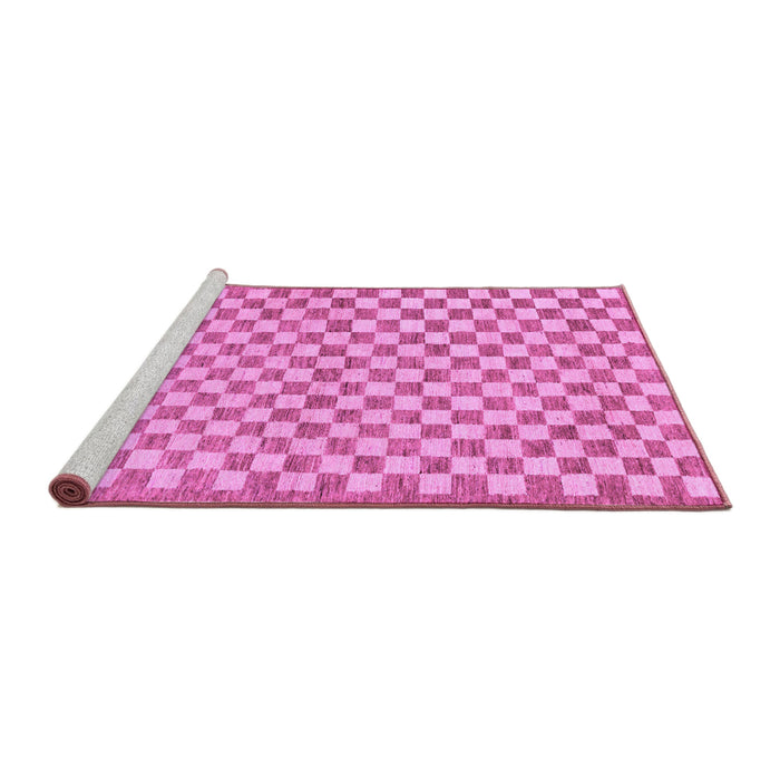 Sideview of Machine Washable Checkered Purple Modern Area Rugs, wshabs79pur