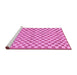 Sideview of Machine Washable Checkered Purple Modern Area Rugs, wshabs79pur