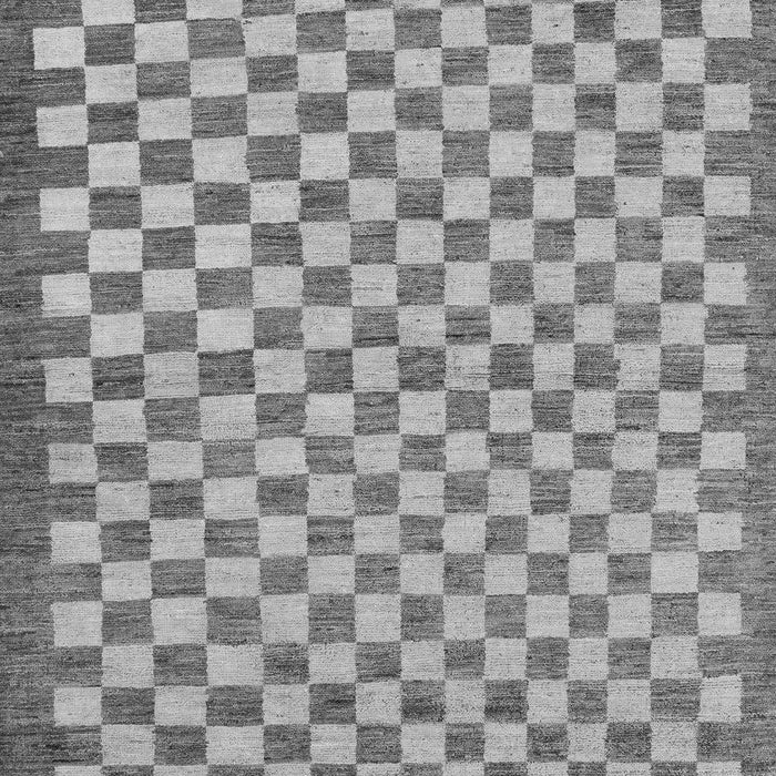 Machine Washable Checkered Gray Modern Rug, wshabs79gry