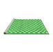 Sideview of Machine Washable Checkered Emerald Green Modern Area Rugs, wshabs79emgrn