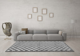 Machine Washable Checkered Gray Modern Rug in a Living Room,, wshabs79gry