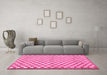 Machine Washable Checkered Pink Modern Rug in a Living Room, wshabs79pnk