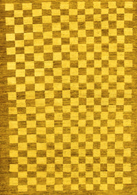 Checkered Yellow Modern Rug, abs79yw