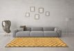 Machine Washable Checkered Brown Modern Rug in a Living Room,, wshabs79brn