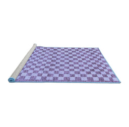 Sideview of Machine Washable Checkered Blue Modern Rug, wshabs79blu