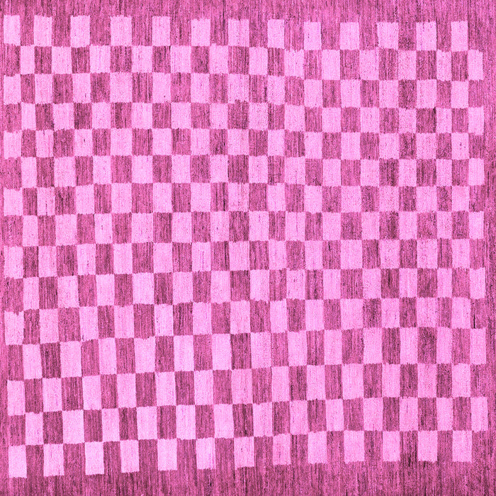 Square Machine Washable Checkered Purple Modern Area Rugs, wshabs79pur