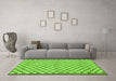 Machine Washable Checkered Green Modern Area Rugs in a Living Room,, wshabs79grn