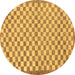 Round Checkered Brown Modern Rug, abs79brn