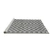 Sideview of Machine Washable Checkered Gray Modern Rug, wshabs79gry
