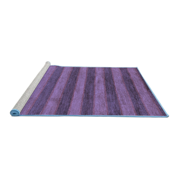 Sideview of Machine Washable Abstract Blue Modern Rug, wshabs7blu