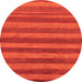 Round Machine Washable Abstract Orange Modern Area Rugs, wshabs7org