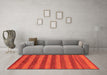 Machine Washable Abstract Orange Modern Area Rugs in a Living Room, wshabs7org