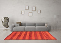 Machine Washable Abstract Orange Modern Rug, wshabs7org