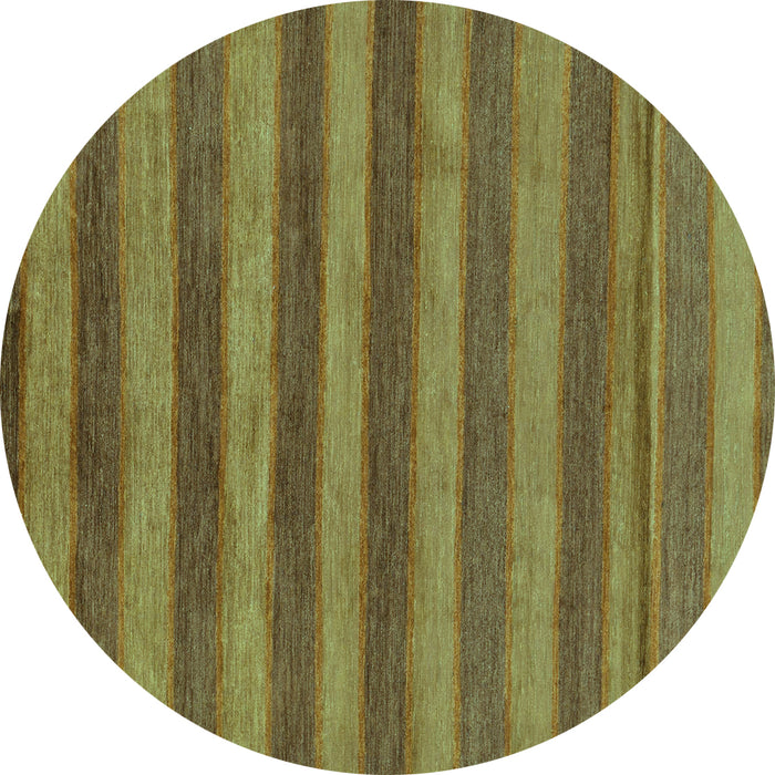 Round Abstract Turquoise Modern Rug, abs7turq