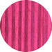 Round Machine Washable Abstract Pink Modern Rug, wshabs7pnk