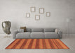 Machine Washable Abstract Brown Modern Rug in a Living Room,, wshabs7brn