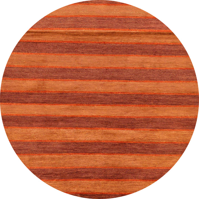Round Abstract Orange Red Modern Rug, abs7
