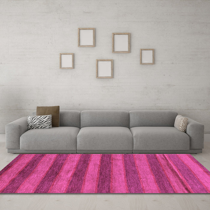 Machine Washable Abstract Purple Modern Area Rugs in a Living Room, wshabs7pur
