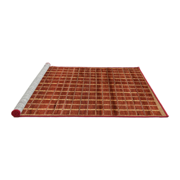 Sideview of Machine Washable Abstract Red Rug, wshabs8