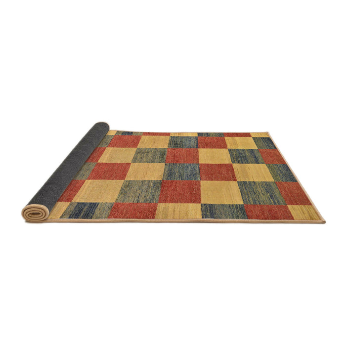Sideview of Abstract Gold Checkered Rug, abs80