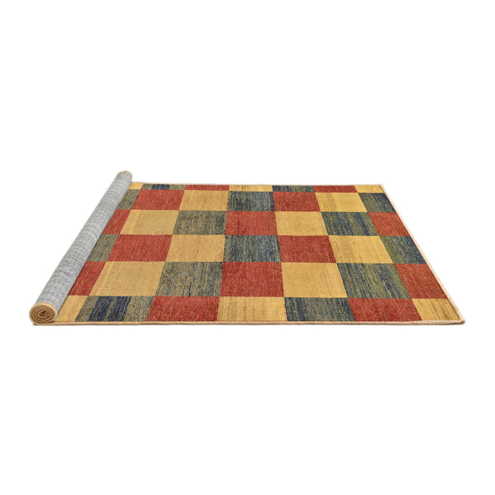 Sideview of Machine Washable Abstract Gold Rug, wshabs80