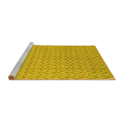Sideview of Machine Washable Abstract Yellow Modern Rug, wshabs800yw