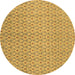 Round Abstract Brown Modern Rug, abs800brn