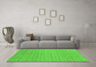 Machine Washable Abstract Green Modern Area Rugs in a Living Room,, wshabs800grn