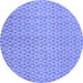 Round Abstract Blue Modern Rug, abs800blu