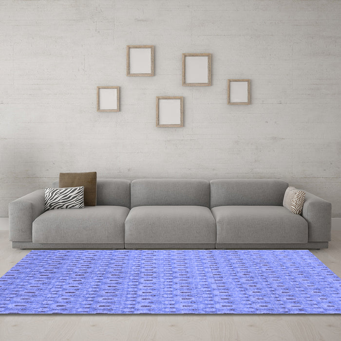 Machine Washable Abstract Blue Modern Rug in a Living Room, wshabs800blu