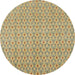 Round Machine Washable Abstract Metallic Gold Rug, wshabs800