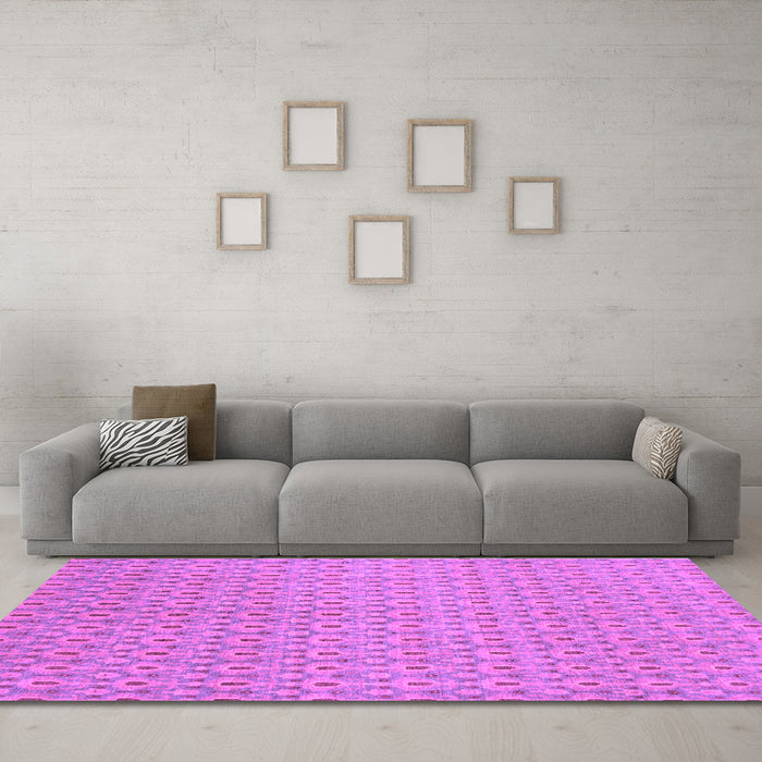 Machine Washable Abstract Purple Modern Area Rugs in a Living Room, wshabs800pur