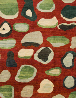 Abstract Copper Green Modern Rug, abs801
