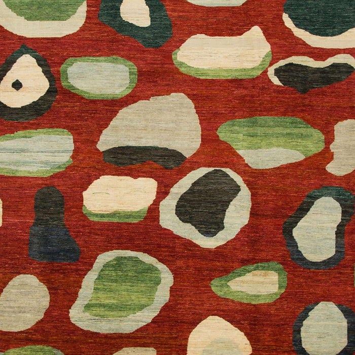 Abstract Copper Green Modern Rug, abs801