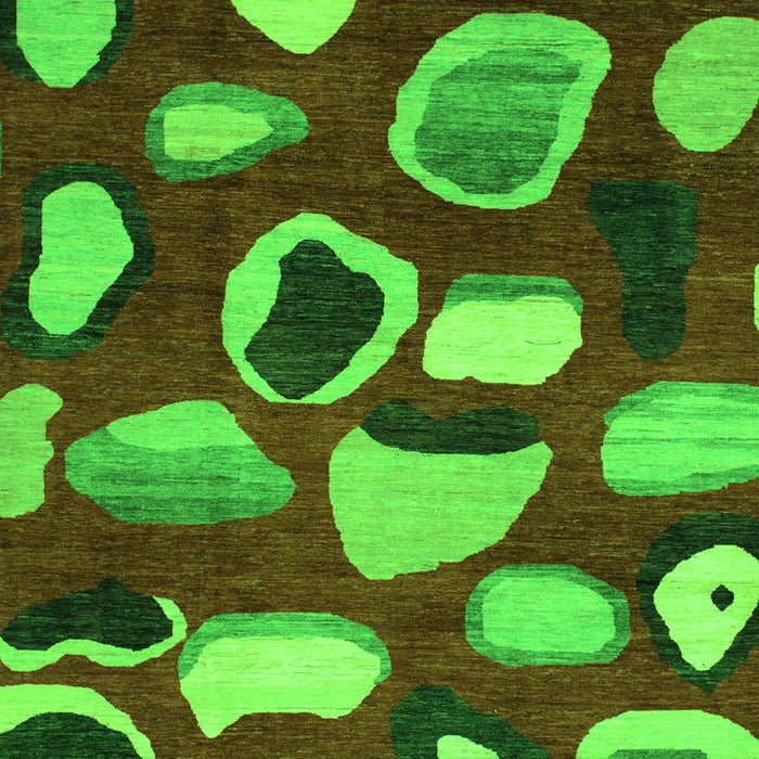 Machine Washable Abstract Green Modern Area Rugs, wshabs801grn
