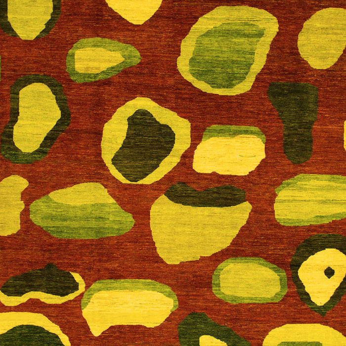 Abstract Yellow Modern Rug, abs801yw