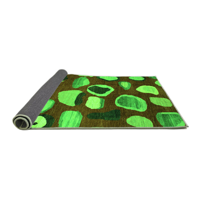 Sideview of Abstract Green Modern Rug, abs801grn
