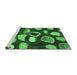 Sideview of Machine Washable Abstract Emerald Green Modern Area Rugs, wshabs801emgrn