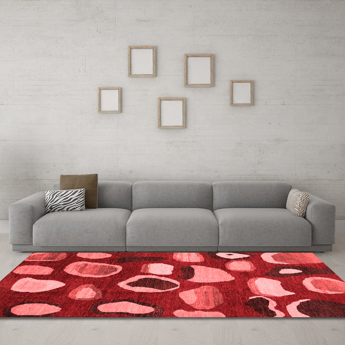 Modern Red Washable Rugs