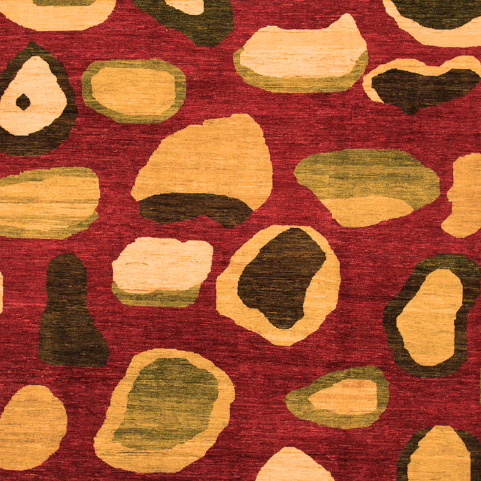 Machine Washable Abstract Orange Modern Area Rugs, wshabs801org