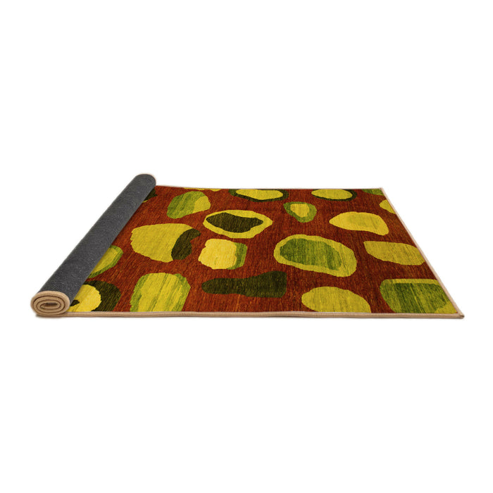 Sideview of Abstract Yellow Modern Rug, abs801yw