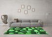 Machine Washable Abstract Emerald Green Modern Area Rugs in a Living Room,, wshabs801emgrn